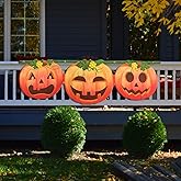Halloween Bunting Banner Pumpkin Decorations - fall Bunting banner Pumpkins Decor Outdoor,Happy Bunting Banner Garland Balcony,Pumpkin Fence Flag,Halloween Decorations Outside Door Outdoor