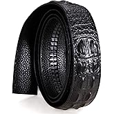 Dubulle Men's Belt Business Only Strap Replaceable Match Slide Buckle 35mm 1 3/8 Adjustable Cuttable Strap
