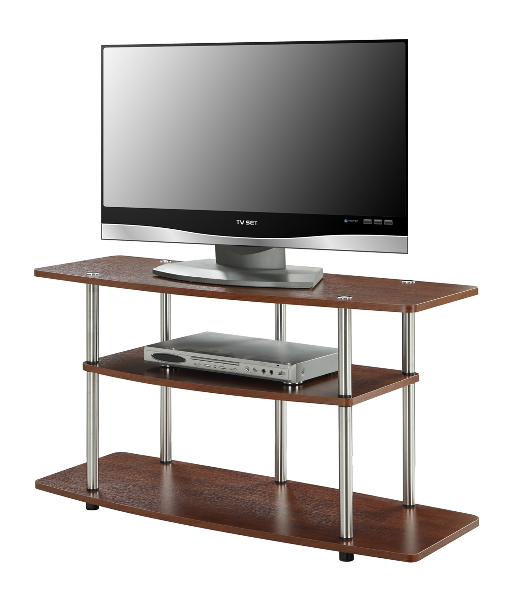 Convenience Concepts Designs2Go 3-Tier Wide TV Stand, Cherry
