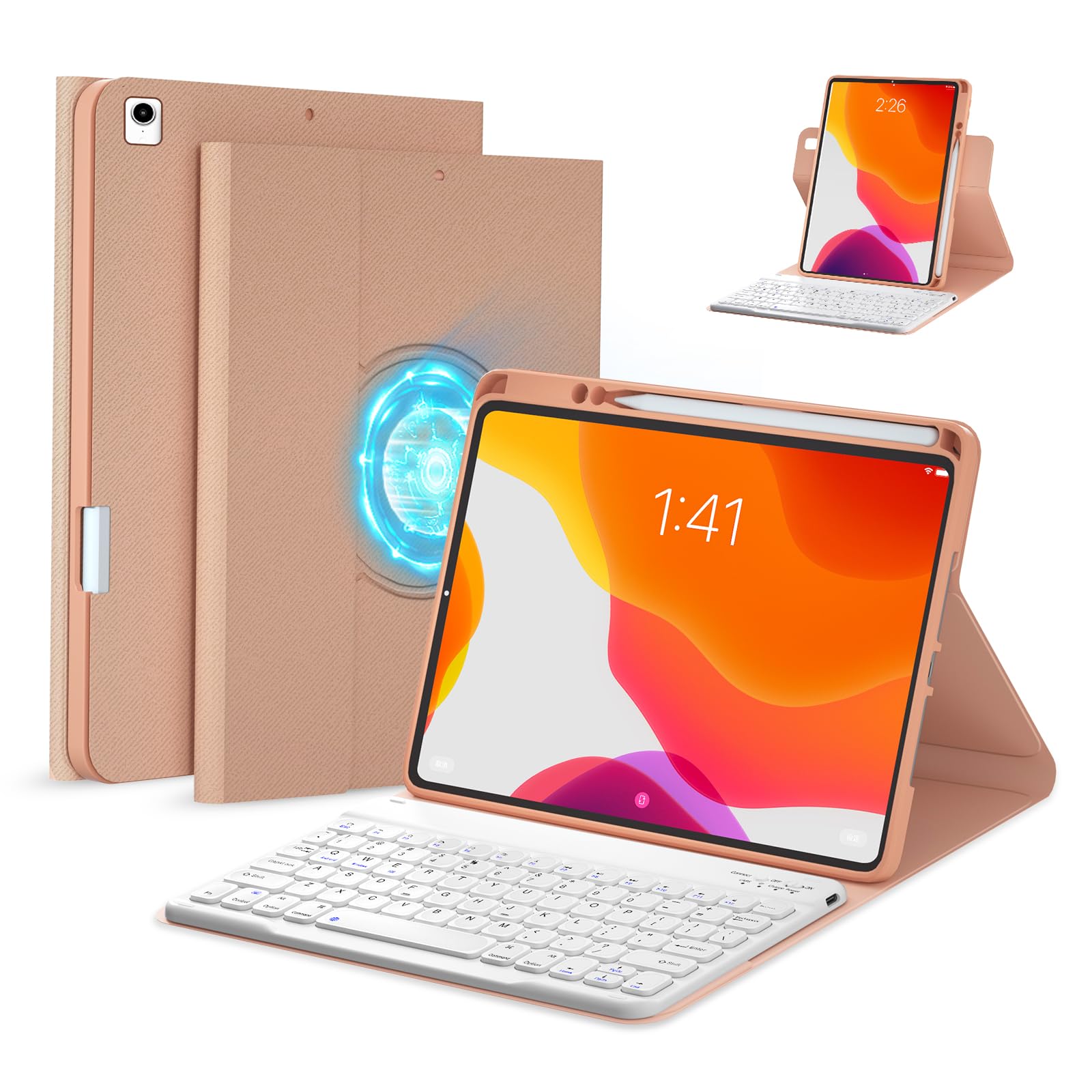 BOBOLEE Case Keyboard 9th Generation for iPad 10.2 inch - 8th Gen ...