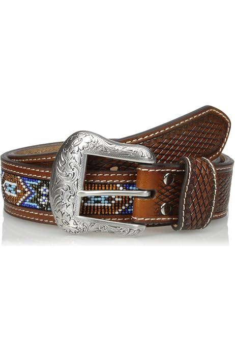 Twisted X Men's Red Floral Beaded Belt 