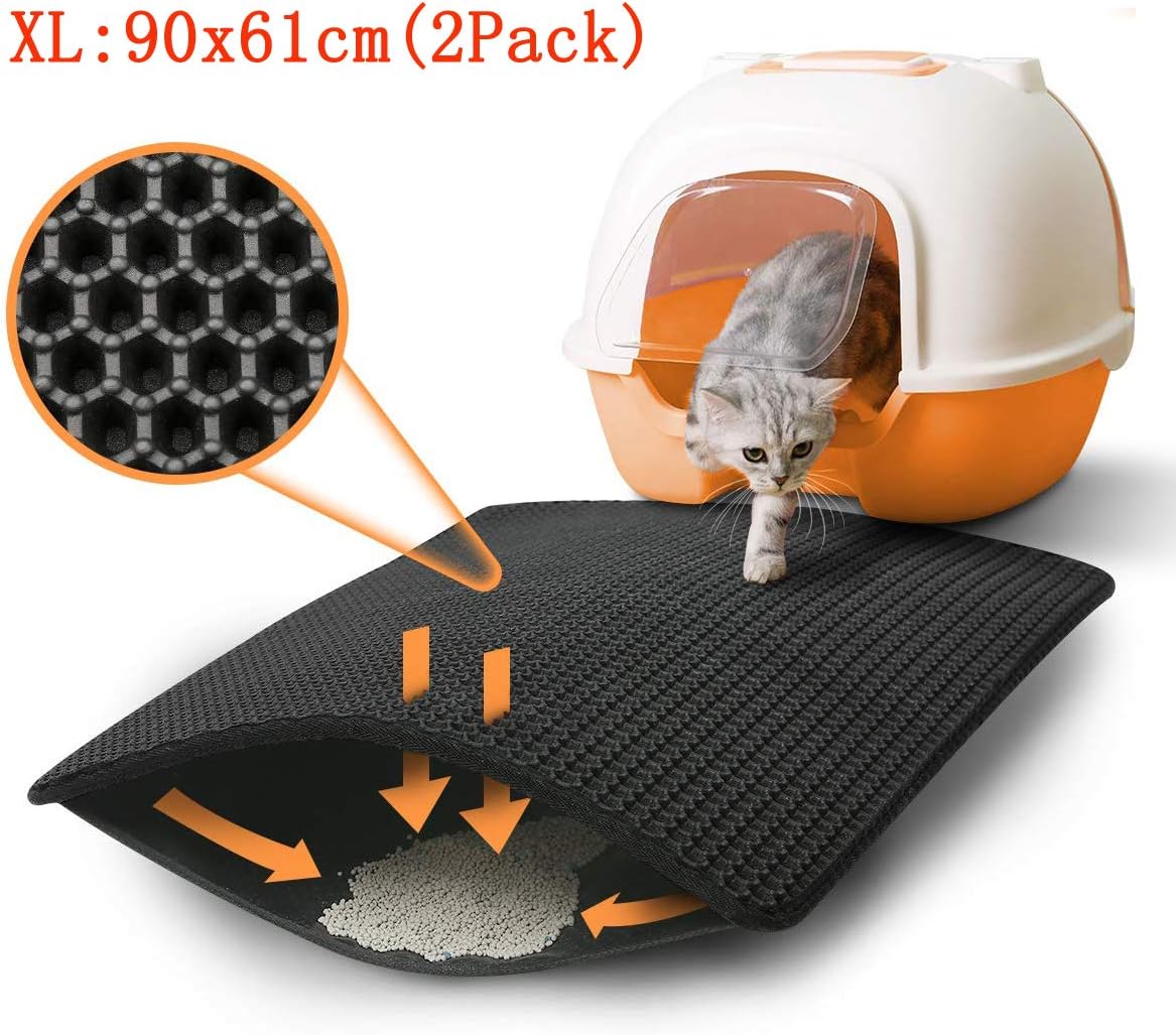 ZuHucpts Large Cat Litter Mat Trapper 90 x 61 cm Double