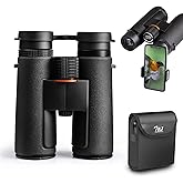TRV 10x42 Binoculars for Adults High Powered - Waterproof Fogproof BAK4 Prism, with Phone Adapter for Bird Watching, Hunting, Travel