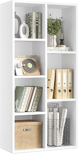 VASAGLE Bookcase 7 Compartments Cloud White LBC27WT Standing Shelf view 1