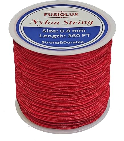 PATIKIL Filo Di Nylon Intrecciato 0,6 Mm X 100 M – Rosso, Per Bracciali, Gioielli, Macramè, Tende, Fai Da Te, Resistente E Lavabile - 2