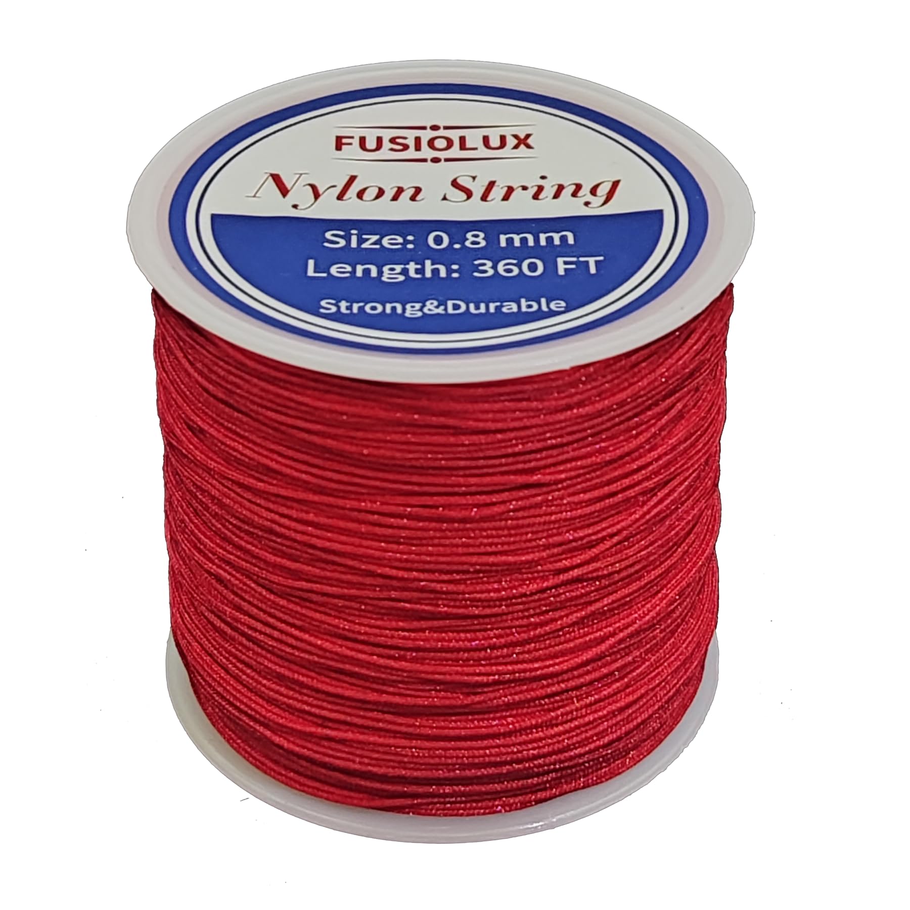 Photo 1 of 0.8mm Nylon Cord for Bracelet Making, 360Ft Strong Non-Stretch Craft String for Braiding, Colorfast Nylon Braided Thread for DIY Bracelets, Macrame, Keychains, Dream Catchers (Red)