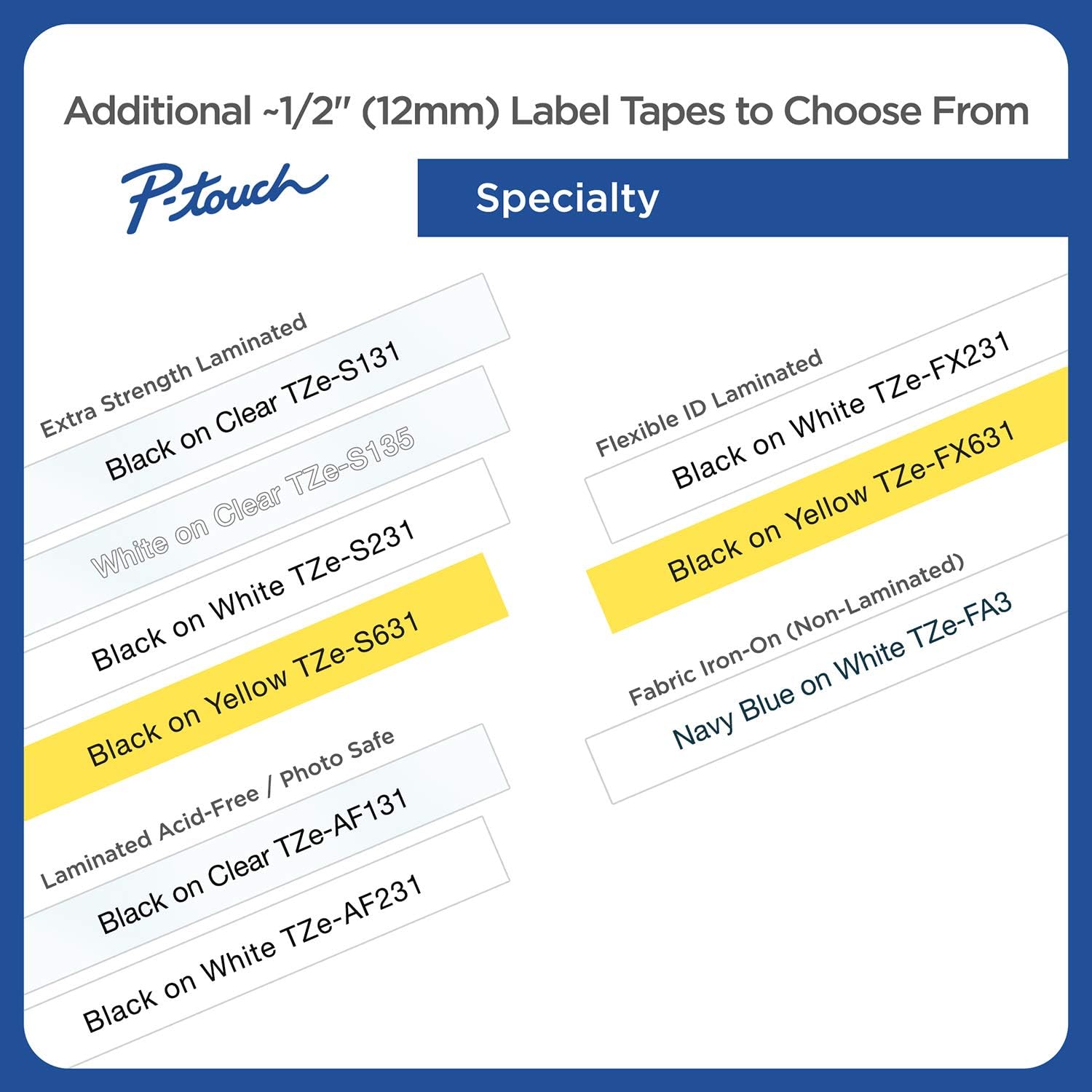 Brother Genuine P-touch TZE-335 Label Tape, 1/2" (0.47") Standard Laminated P-touch Tape, White on black, Laminated for Indoor or Outdoor Use, Water Resistant, 26.2 Feet (8M), Single-Pack: Office Products