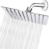 NearMoon Rain Shower Head, High Flow Stainless Steel Square Rainfall Shower, High Pressure Design, Awesome Shower Experience Even At Low Water Flow (8 Inch, Chrome Finish)