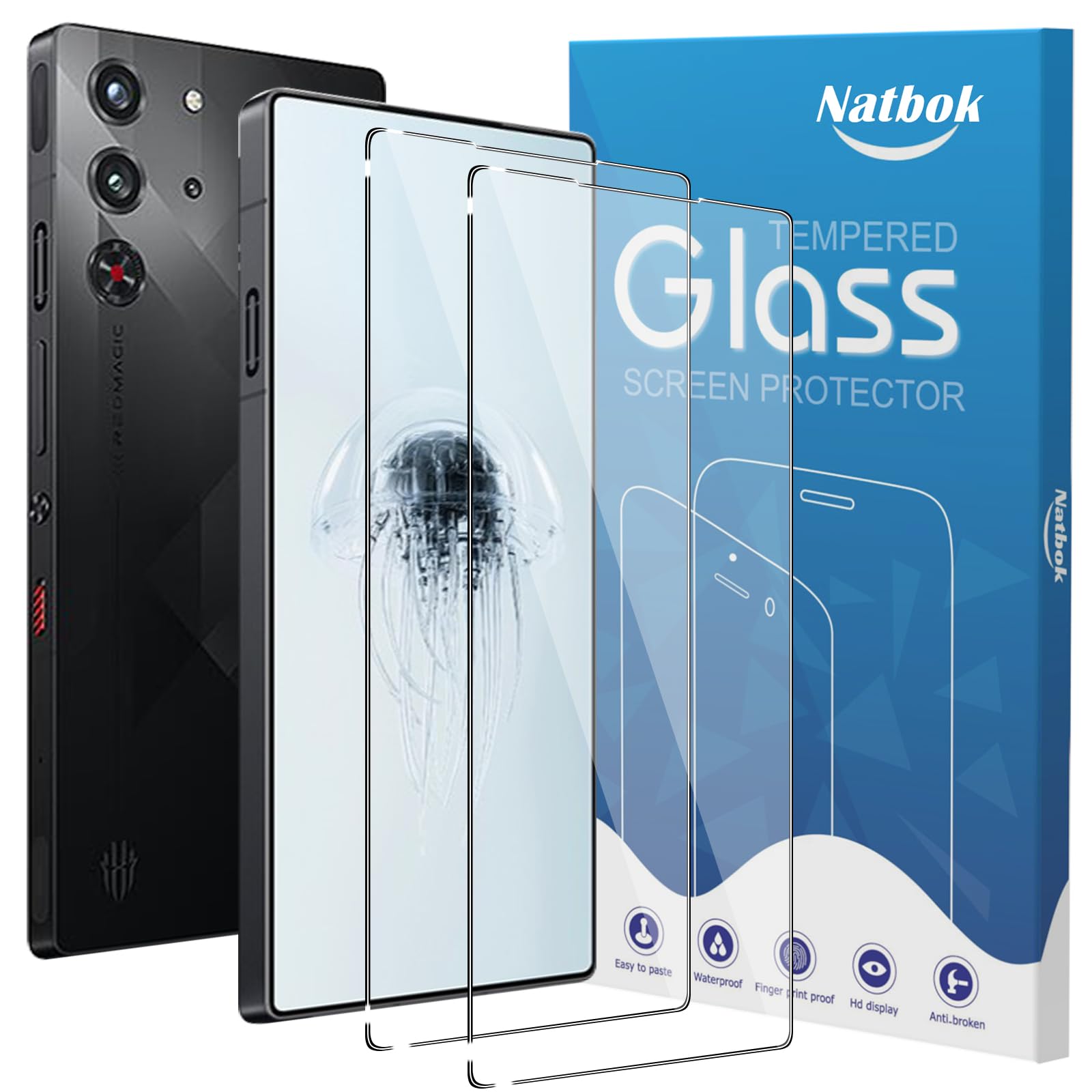 Natbok 2 Pack Compatible with Red Magic 10 Pro/10