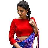 Women's Party Wear Readymade Bollywood Designer Indian Style Padded Blouse for Saree Crop Top Choli (L-40)