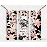 SupBo 20oz Skinny Tumbler With Lid and Straw,Gifts for Woman,Mom Birthday Gifts,Travel Mug For Friends, Stainless Steel, Double Wall, Vacuum Sealed Travel Mug (Mom Life Lily Flower)