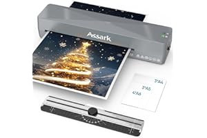 Assark Laminator Machine 9 Inch, laminator with 10 Laminating Sheets, Laminating Machine Quick preheating with Paper Cutter, Low Noise, Plastificadora with ABS Jam Free