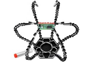 Soldering Helping Hands, NOEVSBIG Third Hand Holder with Six Flexible Arms, Big Base and Tin Solder Wire for Soldering, Electronic Repair, Vise PCB, Crafts (N-SS6-BK9)