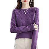 RUCPUW 100% Merino Wool Sweaters Women's Fall Winter Warm Soft Knitted Loose Pullover Crew Neck Long Sleeves