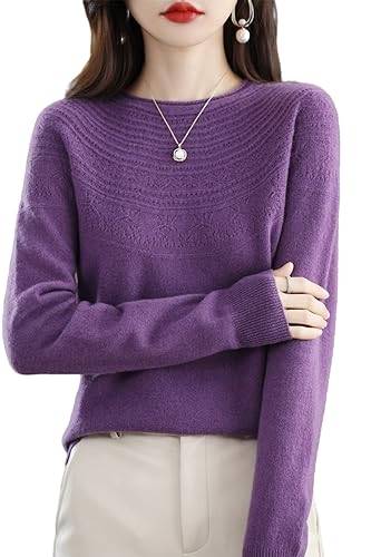 Women's 100% Merino Wool Fall Winter Warm Soft Knitted Loose