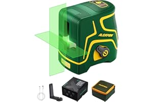 ALEAPOW Self Leveling Green Laser Level, 147ft Cross Line Laser Level, 2.2Ah Battery, Type-C, Manual&Pulse Mode, Auxiliary Supporting Bracket, Portable Bag, for Construction and Picture Hanging - X2