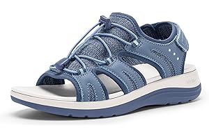 FitVille Women Sandals Flats with Arch Support Breathable Adjustable Strap Orthopedic Wide Walking Sandal For Swollen Feet Co