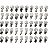 GutReise DC 50pcs E10 12V 0.3A Warm White Bulb Light Bulbs Miniature Screw Base (12V)