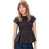 Ganni Women's Stretch Cotton Peter Pan Collar Shirt