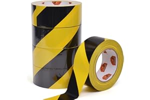 TAPEBEAR Hazard Caution Tape, 2inch X 50yard(150ft) Self Adhesive Warning Tape for Steps, High Visibility Yellow Black Tape f