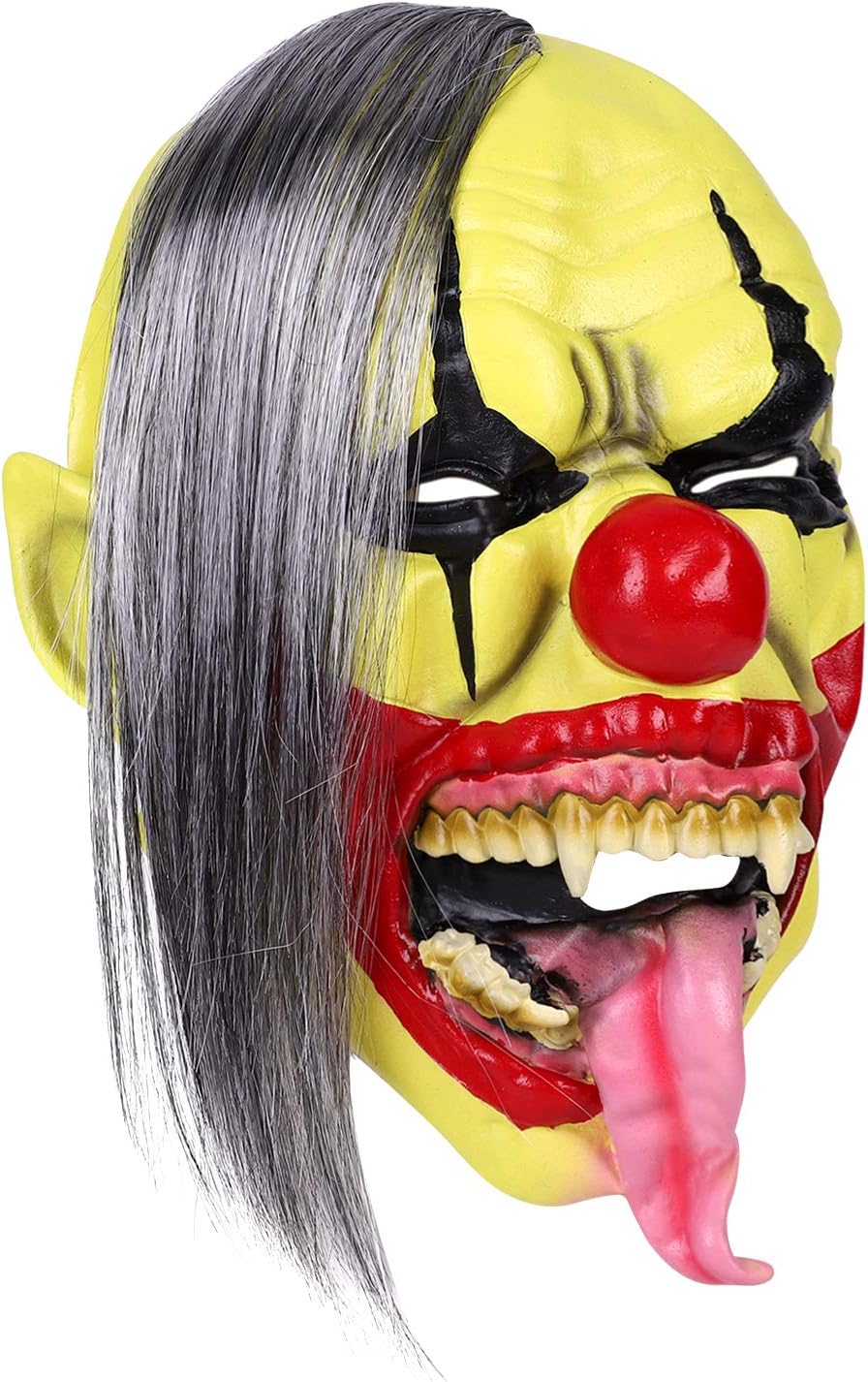 Joker Adult Horror Green Face Demon Devil Mask - Latex Halloween Clown Costume Party Props Fancy Dress Head Mask Accessories - Image 4