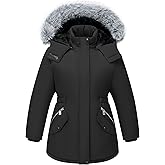 WULFUL Girl’s Winter Parka Coat Long Waterproof Warm Fleece Puffer Jacket