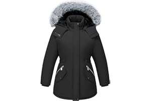 WULFUL Girl’s Winter Parka Coat Long Waterproof Warm Fleece Puffer Jacket