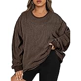 Eytino Women Plus Size Sweatshirts Long Sleeve Crew Neck Casual Oversized Soft Pullover Tops Shirts(1X-5X)