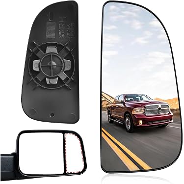 Left Side Upper & Lower Mirror Glass For 2012-2021 Nissan NV1500 2500 3500 Single Arm Models