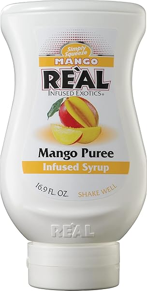 MANGO REÀL, MANGO PUREE INFUSED SYRUP, 16.9 FL OZ SQUEEZABLE BOTTLE (PACK OF 1)