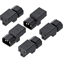 5-Pack IEC 320 C14 To C13 Right Angle AC Adapters - 90 Degree Vertical, 10A 125V/250V, Black - View #2