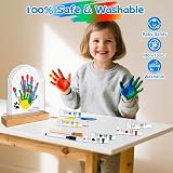 SSJkeji Family Handprint Kit with Wooden Frame 5 Panels 6 Paints view 5