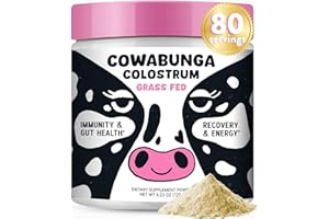 SonoHealth Cowabunga Colostrum - Premium, Pure & Unaltered Colostrum Powder Supplement - for Immune Support, Gut Health, Muscle Recovery & Wellness - Kosher & Halal Certified Calostro
