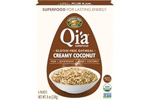 Nature's Path Organic Qi'a Creamy Coconut Instant Oatmeal, 8 oz (Pack of 6), Gluten Free, Non-GMO