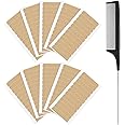 120 Pieces Hair Extension Tabs with Double-Sided Adhesive, No-Residue Replacement Tapes, Rat Tail Comb and Stainless Steel Pintail Comb