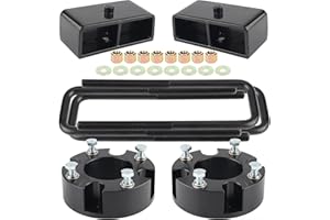 PROEZE 3" Front and 2" Rear Leveling Lift Kits for 2007-2021 Tundra,3 inch Front Strut Spacers and 2 inch Rear lift block Fit For 2007-2021 Tundra 2WD 4WD