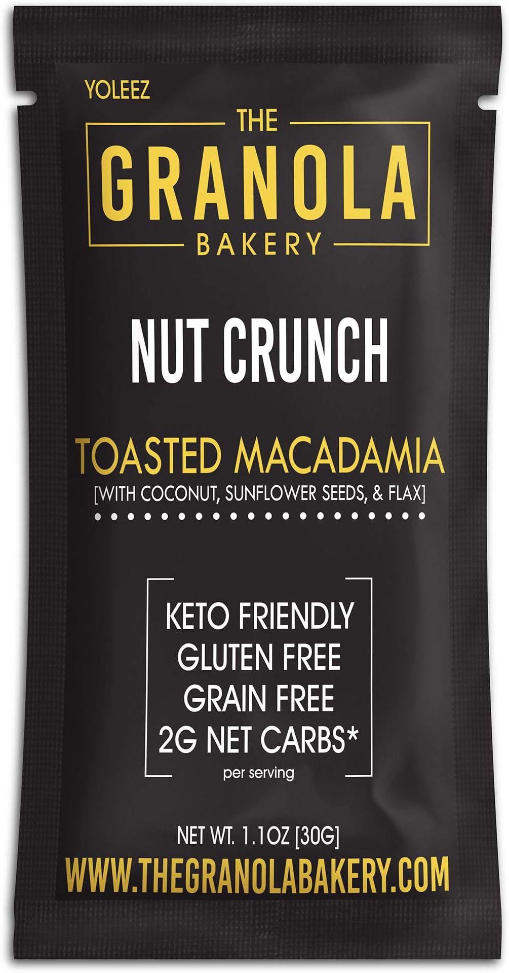 Granola Bakery - Keto Candied Macadamia Nuts - 2g Net Carb, 8 Packets - Low Carb Snacks - Roasted Lightly Salted, Fat Bomb, Diabetic Friendly, Low Carb Dessert