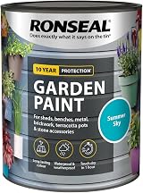 Ronseal Garden Paint Summer Sky 750ml High Solid Rainproof 1h view 4