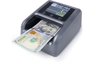 YHAOFU 4-Way Orientation Counterfeit Bill Detector|UV/MG/IR/Size Multi-Sensor Tech | USD/EUR Auto Denomination Counting & Instant Alerts | Rechargeable & Global Currency Support