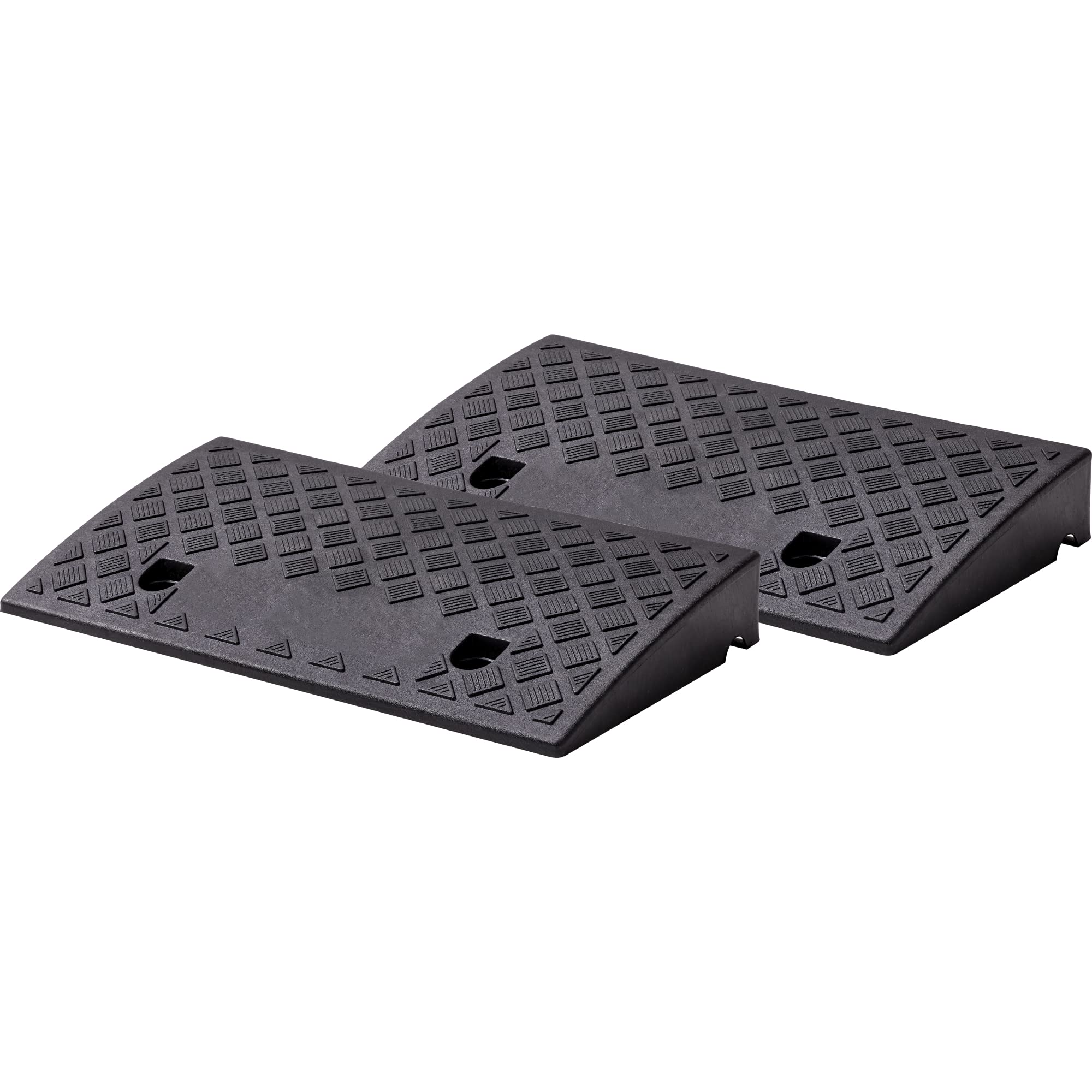 Cartrend 10646 Kerb Set of 2 Black Portable Plastic Ramp for Car, Motorcycle, Wheelchair, Rollator