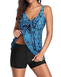 Yonique Women 2 Piece Flowy Tankini Swimsuits