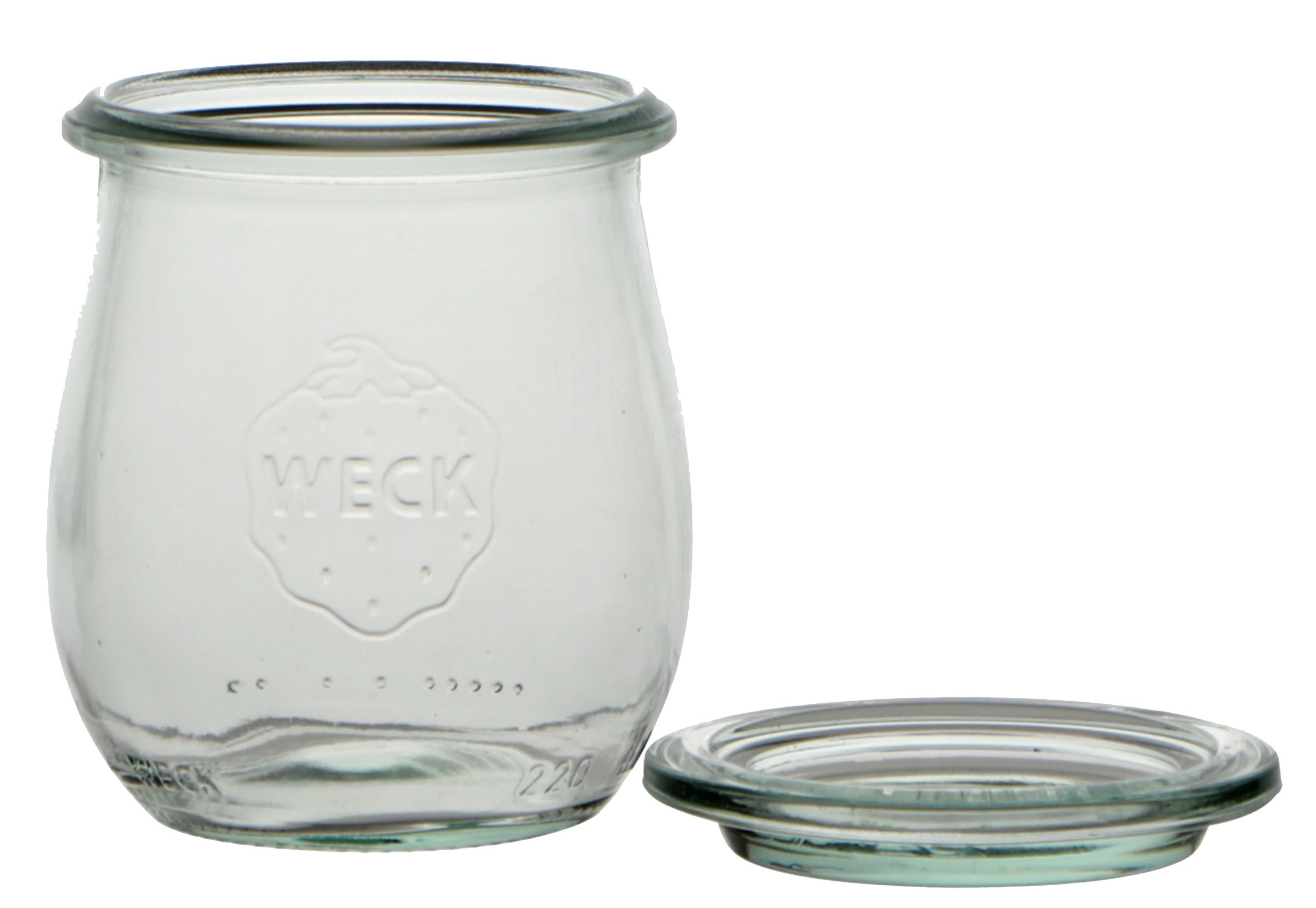 Weck Airtight Sealed Tulip 220 ml Jar with Lid 60 mm, Pack of 12, Glass, Transparent