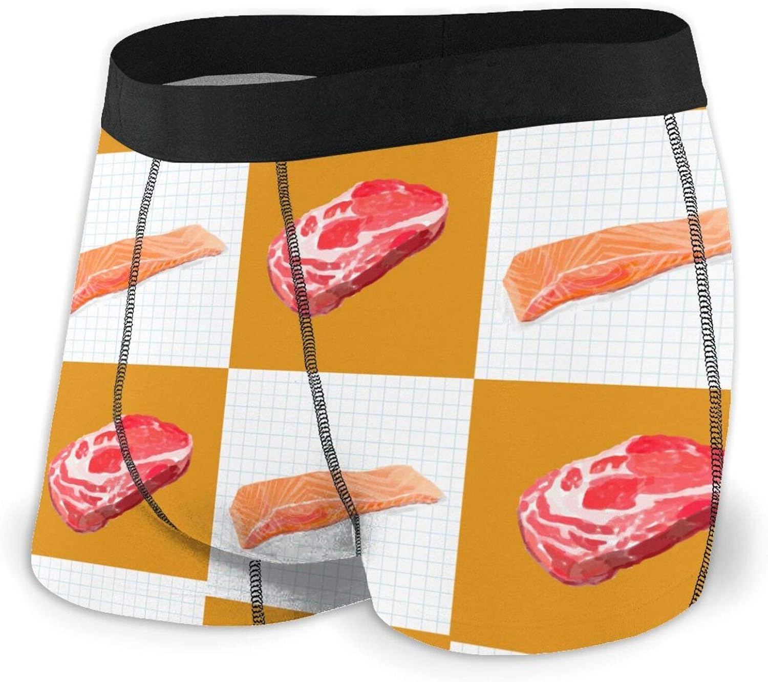 Delicious Salmon and Steak Men's Underwear Boxer Briefs Breathable