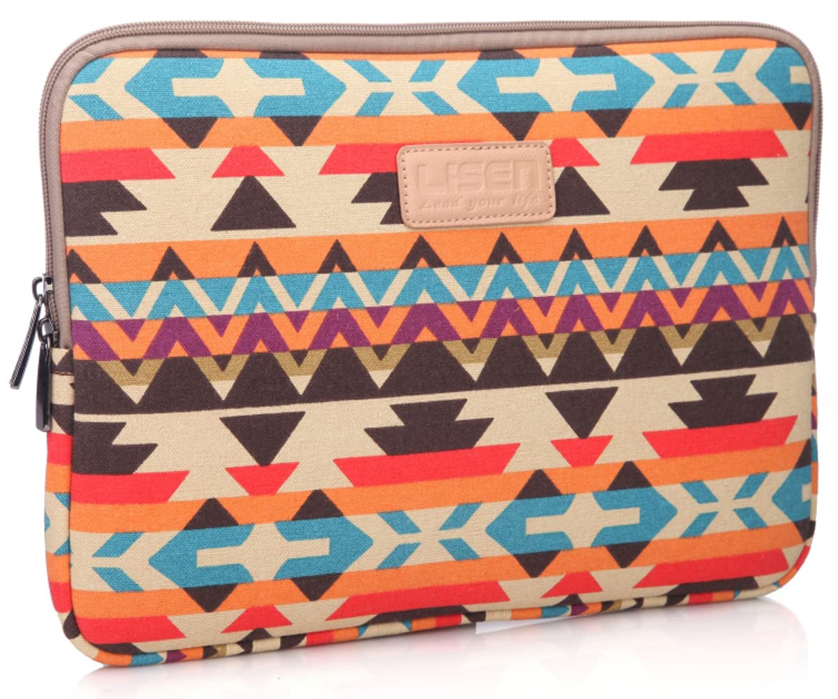 fdsmall Laptop Sleeve Case, 13-13.3 Inch,Laptop Sleeve Notebook Carrying Case Waterproof Shock Resistant Bag Case (geometric orange)