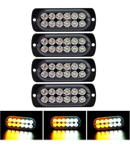 HQRP Support universel pour balise LED Ambre Clignotant Stroboscope Avertissement Lumière d'urgence Sécurité de la maison/véhicule/camion Montage latéral 90