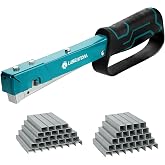 LIBRATON Pro Grade Hammer Tacker with 6000 Staples JT21/No53(5/16" &amp; 3/8") | Manual Hammer Stapler Fits 1/4&rdquo;, 5/16", 3/8" Staples, Sure-Grip Slap Stapler for Roofing Flooring Outdoor Construction