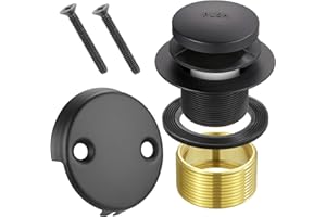 Tip Toe Bathtub Drain Conversion Kit Assembly, Tub Drain Plug Trim Set Bath Tub Drain Stopper with Two-Hole Overflow Faceplat