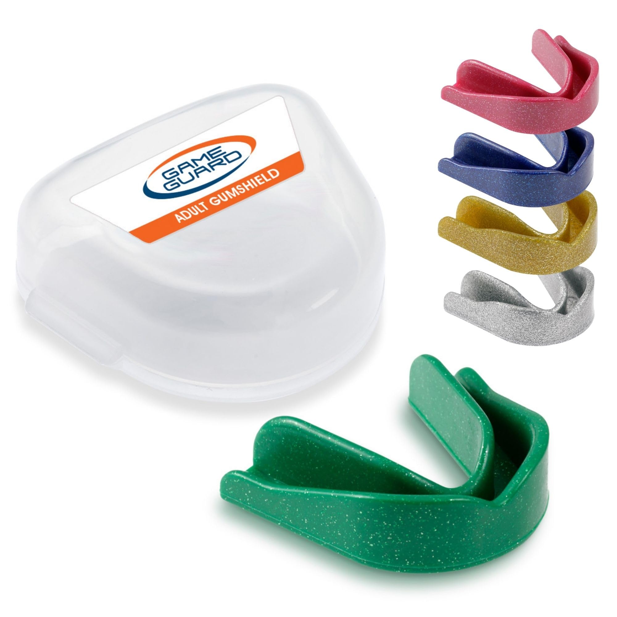 GAME GUARD 10-Pack Sports Mouthguards – Easy Fit Boil & Bite Gum Shields for Adults & Teens (Age 13+) – Mouth Guards for Rugby, Hockey, GAA – Ideal for Schools and Clubs (Assorted Sparkles) — image 1