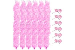 LIULIUBTY Colored Feathers 6 Pcs Flapper Colorful Feather Boas 6.6ft for Party with Frameless Sunglasses Party Favor Carnival