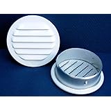 Maurice Franklin Louver-2 Inches Round White Aluminum Louver with Insect Screen (Priced Per Bag of 6). RLW-100